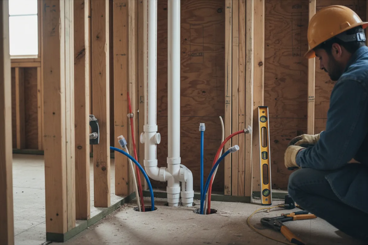 Drain and supply rough-in during Drain Cleaning in Homerville